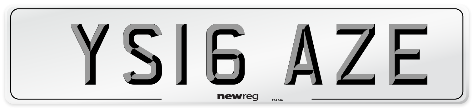 YS16 AZE Number Plate from New Reg